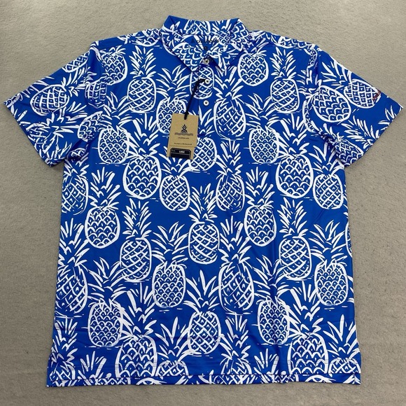 chubbies Other - Chubbies Blue and White Pineapple Polo Shirt